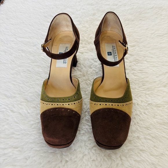 Givenchy Japan Multicolor Suede Leather Platform Heels Shoes Size 37 US 6.5 - Picture 2 of 16